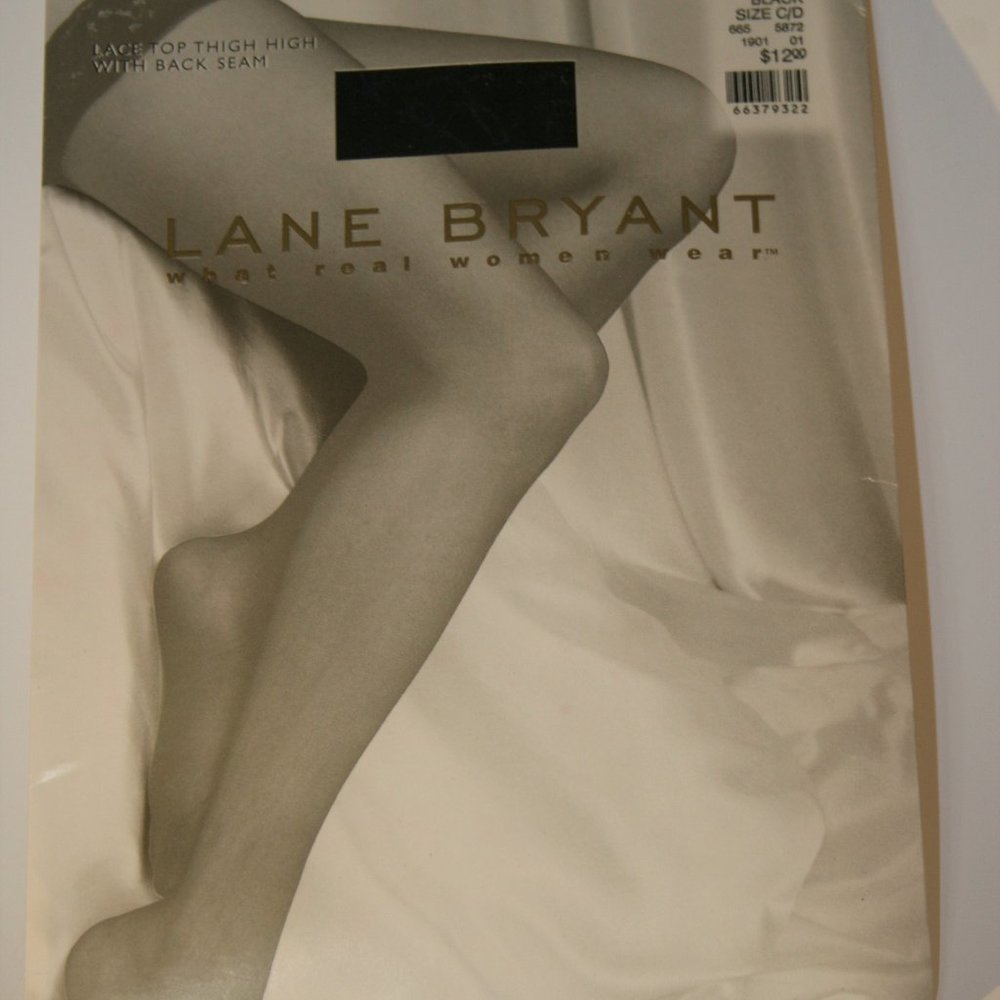 Lace Top Black Thigh High Stockings Plus Size C/D